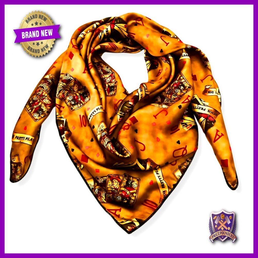 36" Square Silk Blend Scarf Western Bandana Unisex Accessory